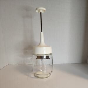 Vtg GEMCO Nut Chopper White Topper Glass Jar Stainless Blade Made in USA